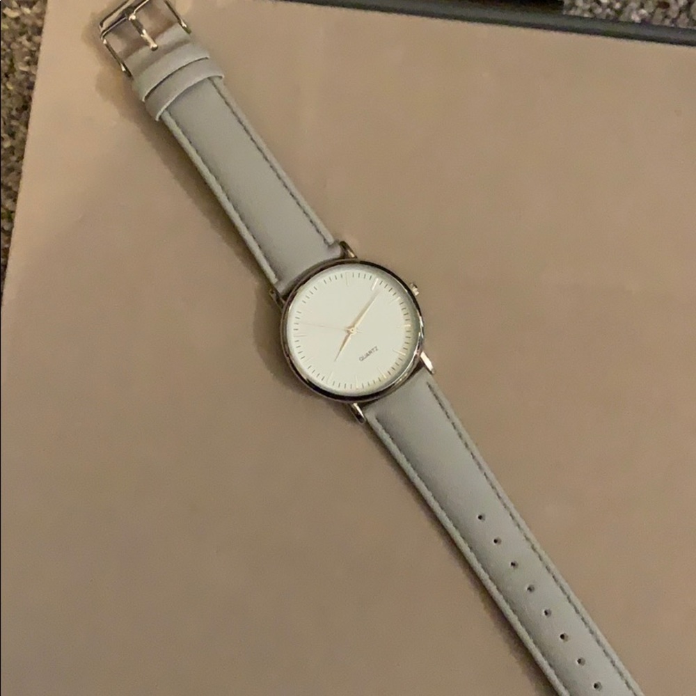 Gray leather watch